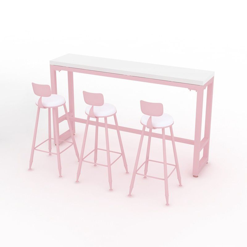Ensemble de Table de Bar moderne 1/5 pièces, Table de comptoir en pierre rectangulaire avec tabourets hauts pour café