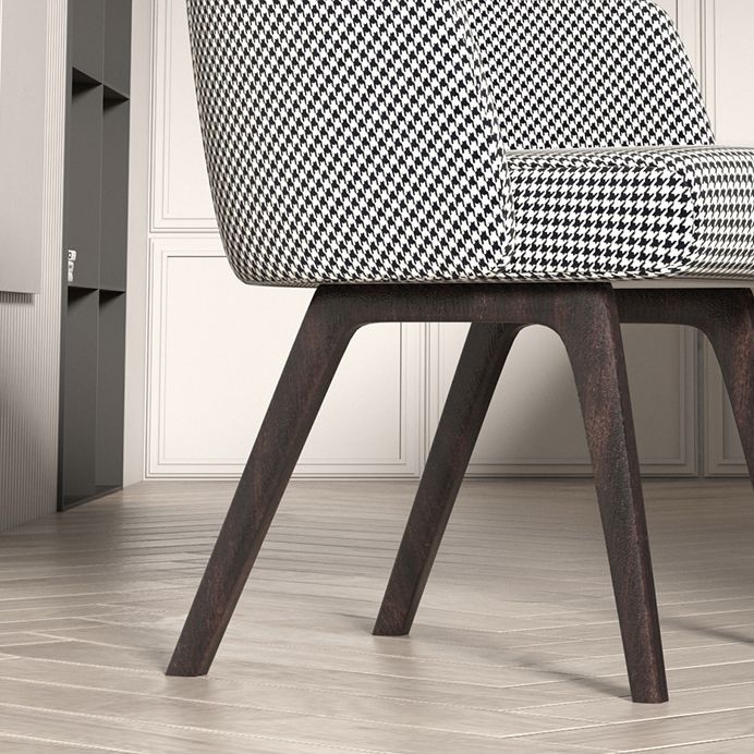 Sedia a braccio da pranzo in cucina contemporanea sedia imbottita con gambe in legno