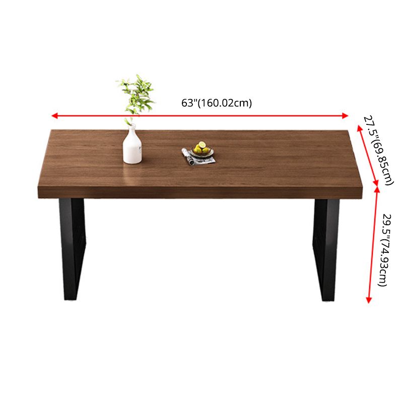 Industrial Style Wooden Dining¬†Room¬†Set with Rectangle Table and Metal Base Dining Table Furniture Clearhalo 'Dining Room Sets' 'Dining Tables & Seating' 'dining_room_set' 'furn' 'furn_dining_room_set' 'Furniture' 'furniture_dining_room_set' 'Kitchen & Dining Furniture' 'kitchen&dining_furn' 'kitchen' 1200x1200_cc71447e-3521-421a-abeb-79df3ba5fdc5
