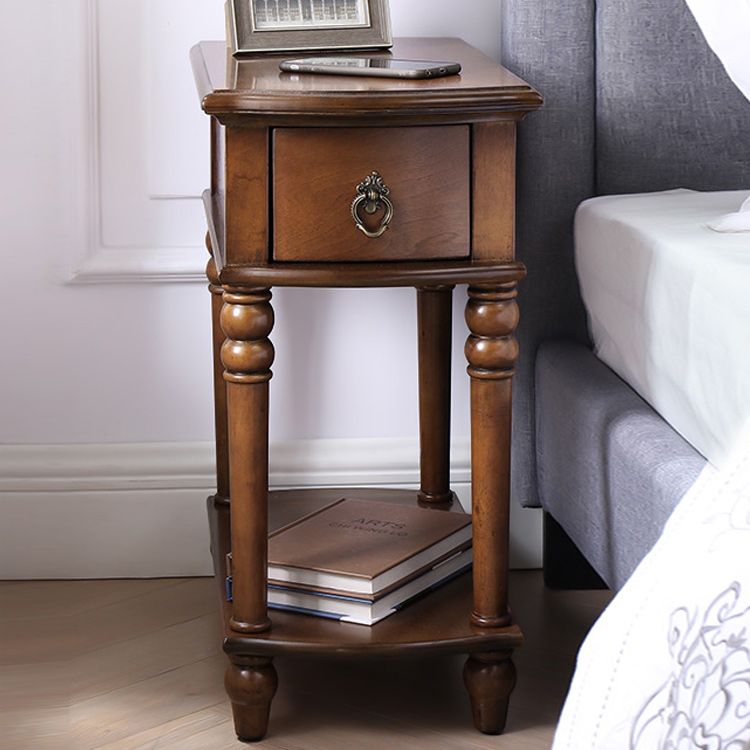 Mesa de extremo rectangular moderna 23 "de altura 4 patas de madera maciza mesa auxiliar