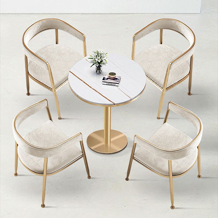 Metal Open Back Dining Side Chair Glam Style Dining Arm Chair for Home Clearhalo ' kitchen&dining_furn' 'Dining Chairs' 'Dining Tables & Seating' 'dining_chair' 'furn' 'furn_dining_chair' 'Furniture' 'furniture_dining_chair' 'Kitchen & Dining Furniture' 'kitchen' 1200x1200_cc71ce1e-8861-4731-9ab3-d2e03684dd85