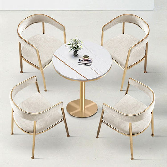 Metal Open Back Dining Side Chair Glam Style Dining Arm Chair for Home Clearhalo ' kitchen&dining_furn' 'Dining Chairs' 'Dining Tables & Seating' 'dining_chair' 'furn' 'furn_dining_chair' 'Furniture' 'furniture_dining_chair' 'Kitchen & Dining Furniture' 'kitchen' 1200x1200_cc71ce1e-8861-4731-9ab3-d2e03684dd85