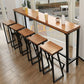 Contemporary Rectangle Bar Table Solid Wood Brown Colour Bar Dining Table with Footrest Clearhalo 'Bar Furniture' 'Bar Tables' 'bar_tables' 'furn' 'furn_bar_tables' 'Furniture' 'Kitchen & Dining Furniture' 1200x1200_cc71eded-f8a8-45a3-9e00-36aab9d6b805