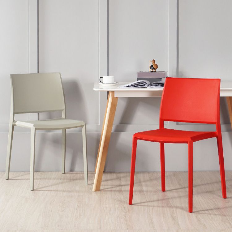 Nordic Style Armless Plastic Dining Room Chairs Open Back Dining Side Chair Clearhalo ' kitchen&dining_furn' 'Dining Chairs' 'Dining Tables & Seating' 'dining_chair' 'furn' 'furn_dining_chair' 'Furniture' 'furniture_dining_chair' 'Kitchen & Dining Furniture' 'kitchen' 1200x1200_cc71f79a-34e9-4311-b6b1-bba69d61e5e4