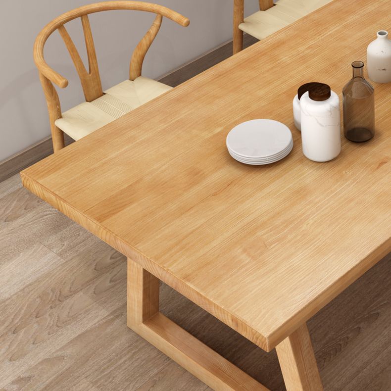 Pine Solid Wood Rectangle Table Modern Dining Table in Nature with Double Pedestal Clearhalo ' dining_table' 'Dining Tables & Seating' 'Dining Tables' 'furn' 'furn_dining_table' 'Furniture' 'furniture_dining_table' 'Kitchen & Dining Furniture' 'kitchen&dining_furn' 'kitchen' 'kitchen_dining_table' 1200x1200_cc729a00-656b-4597-9620-0854a3085264