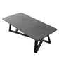 Glam Stone Coffee Table with Black Steel Base and Rectangle Top Clearhalo 'Coffee & Accent Tables' 'Coffee Tables' 'coffee_tables' 'furn' 'furn_coffee_tables' 'Furniture' 'Living Room Furniture' 1200x1200_cc7411e7-985d-4f09-8c5d-327613785ca2