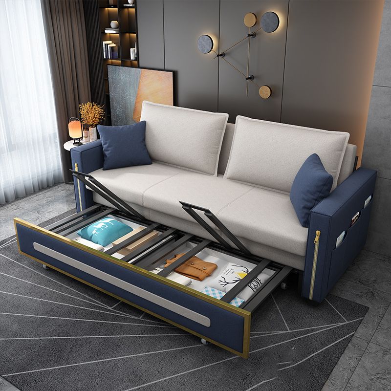 Pillow Included Sofa Futon Square Arms Futon Sofa Bed with Storage Clearhalo 'furn' 'furn_futons' 'Furniture' 'Futons & Daybeds' 'Futons' 'Living Room Furniture' 1200x1200_cc757334-f07e-429f-9798-fa247756b841