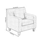 24.4"Wide Linen/Faux Leather Arm Chair with Pillow Back and Basic Four Legs Clearhalo 'Accent Chairs' 'accent_chairs' 'Chairs & Seating' 'furn' 'furn_accent_chairs' 'Furniture' 'furniture_accent_chairs' 'Living Room Furniture' 1200x1200_cc757af0-e194-4847-8d5f-c1d0972b5f53