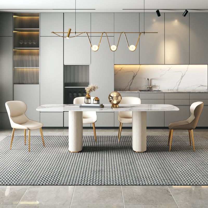 Designer Style Rectangle Dining Set 1/4/5/7 Pieces Sintered Stone Top Table Set