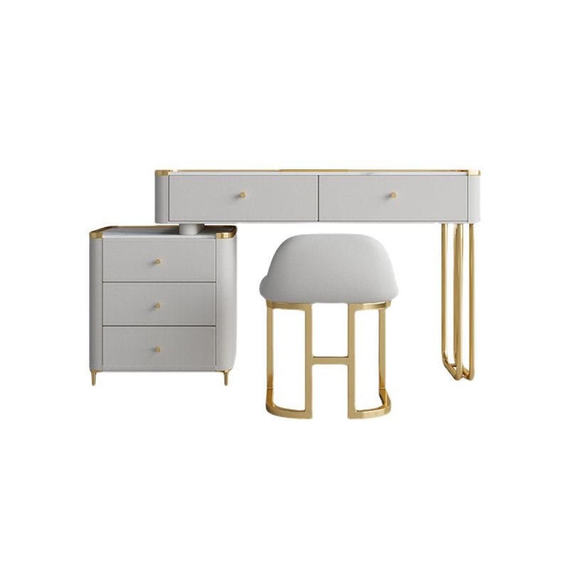 Bureau de vanité en verre de 15,74 "avec 5 tiroirs de rangement