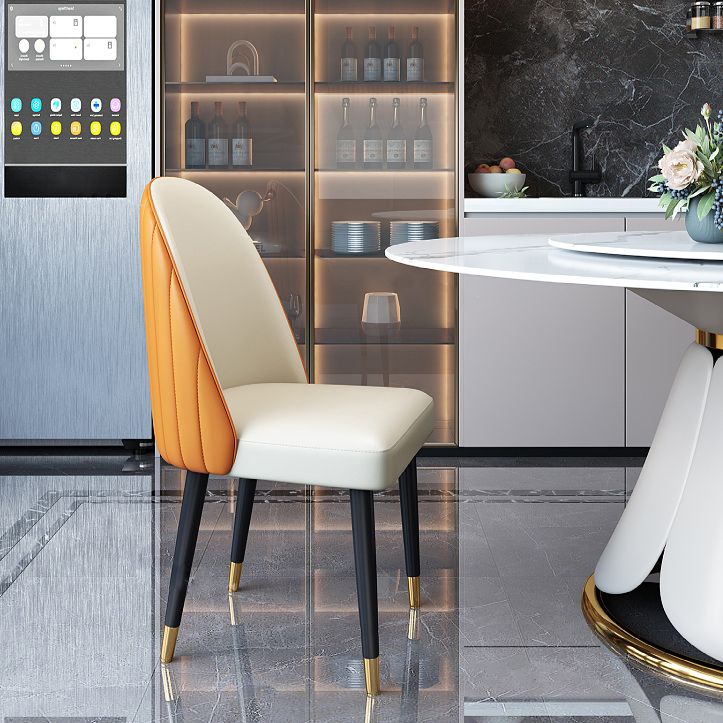 Nordic Style Leather Dining Room Chair Home Side Parsons Chair for Kitchen Clearhalo ' kitchen&dining_furn' 'Dining Chairs' 'Dining Tables & Seating' 'dining_chair' 'Furniture' 'furniture_dining_chair' 'Kitchen & Dining Furniture' 'kitchen' 1200x1200_cc7b15ca-384c-4adb-a495-eba72ac6d548