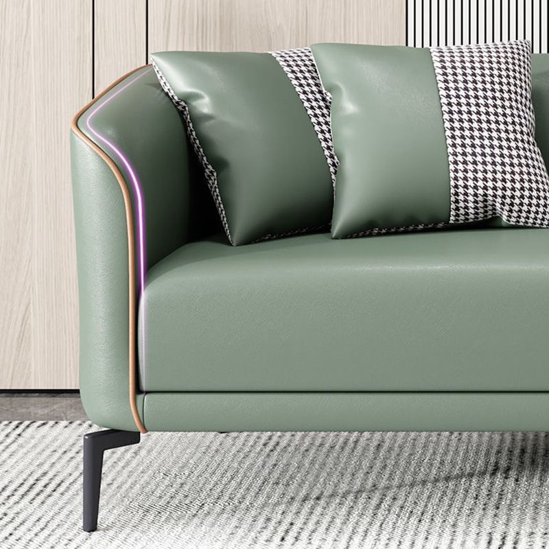 Faux Leather Tuxedo Arm Sofa 25.6" High Settee for Living Room Clearhalo 'furn' 'furn_sofas' 'Furniture' 'furniture_sofas' 'Living Room Furniture' 'Sofa' 'sofas' 1200x1200_cc7b5253-a658-4265-b473-1659ad471438