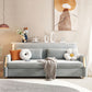 Contemporary Sloped Arm Convertible Bed Sofa Couch with Storage in Grey