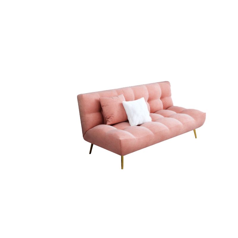 Scandinavian Tufted Back Couch Armless Sofa Bed with Brass Legs Clearhalo 'furn' 'furn_sofas' 'Furniture' 'furniture_sofas' 'Living Room Furniture' 'Sofa' 'sofas' 1200x1200_cc7c1f68-86ff-4e3d-8134-6b941a285c09