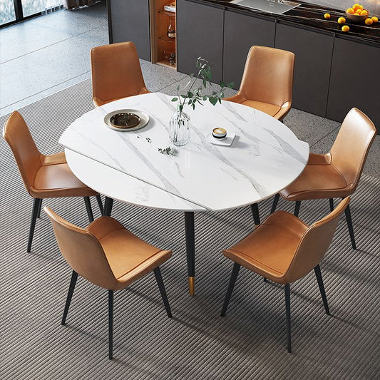 Modern Sintered Stone Dining Room Set with Black Base Dining Furniture for Home Use Clearhalo 'Dining Room Sets' 'Dining Tables & Seating' 'dining_room_set' 'furn' 'furn_dining_room_set' 'Furniture' 'furniture_dining_room_set' 'Kitchen & Dining Furniture' 'kitchen&dining_furn' 'kitchen' 1200x1200_cc7c8bcc-47f6-4e1c-a339-b46e7285e927