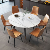 Modern Sintered Stone Dining Room Set with Black Base Dining Furniture for Home Use Clearhalo 'Dining Room Sets' 'Dining Tables & Seating' 'dining_room_set' 'furn' 'furn_dining_room_set' 'Furniture' 'furniture_dining_room_set' 'Kitchen & Dining Furniture' 'kitchen&dining_furn' 'kitchen' 1200x1200_cc7c8bcc-47f6-4e1c-a339-b46e7285e927