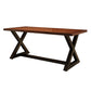 Industrial Rectangle Dining Room Table Pine Solid Wood Table with Black Trestle Base Clearhalo ' dining_table' 'Dining Tables & Seating' 'Dining Tables' 'furn' 'furn_dining_table' 'Furniture' 'furniture_dining_table' 'Kitchen & Dining Furniture' 'kitchen&dining_furn' 'kitchen' 'kitchen_dining_table' 1200x1200_cc7cbde8-2b1a-449c-80d8-4486727095e3