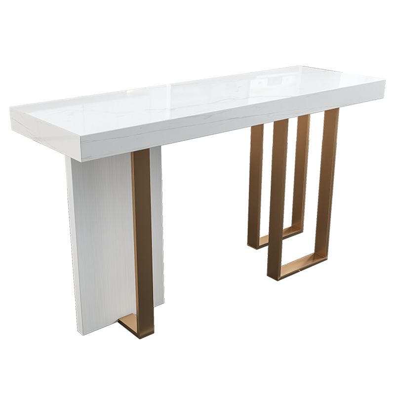 Faux Marble Bistro Bar Table Rectangle White Bar Table for Home Clearhalo 'Bar Furniture' 'Bar Tables' 'bar_tables' 'furn' 'furn_bar_tables' 'Furniture' 'Kitchen & Dining Furniture' 1200x1200_cc7cfbcd-95cf-46d0-9b25-4fcc2d120a72