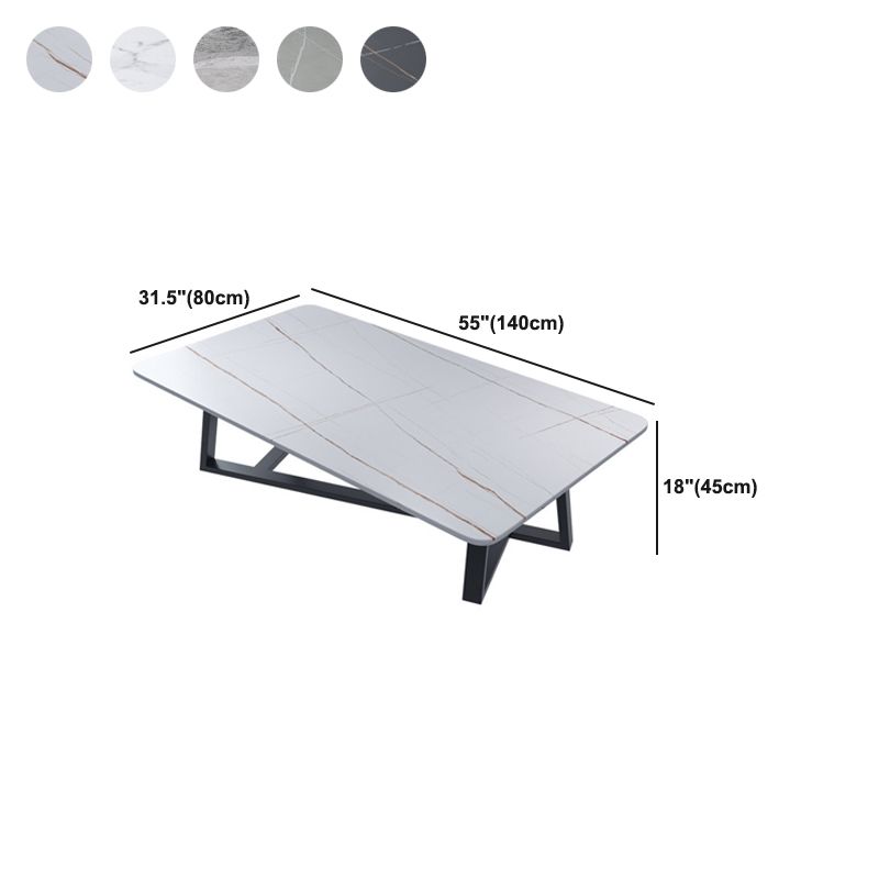 スレートコーヒーテーブル長方形のオープンシェルフミニマリストコーヒーテーブル