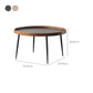 Round Black/Brown Metal Coffee Table Tray Top Cocktail Table