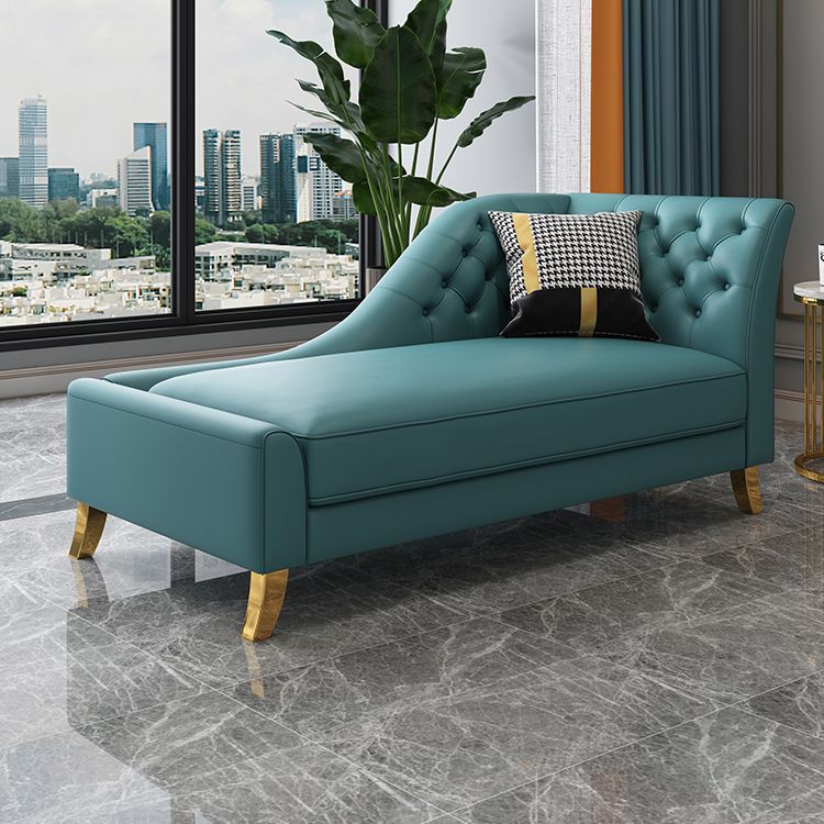 Glam Style Solid Color Genuine Leather Rolled Arms Chaise Chair with Tufted Clearhalo 'Chairs & Seating' 'Chaise Lounge' 'chaise_lounge' 'furn' 'furn_chaise_lounge' 'Furniture' 'Living Room Furniture' 1200x1200_cc8054ce-4d71-4dbe-8845-8ae87eabb07a