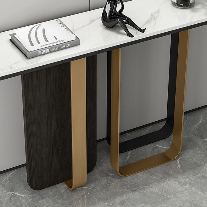 Tabella della console glam da 13 "W Stone White Rectanglegle Console Table