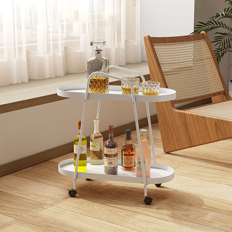 Tray Top Double Tier End Table Oval End Slide Table with Storage