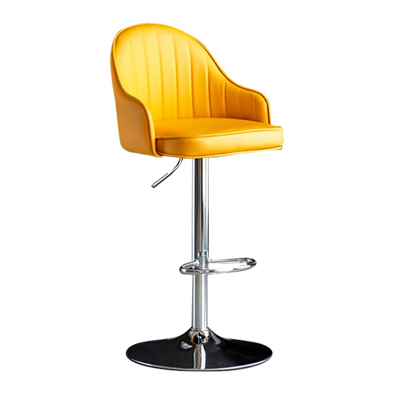 Modern Rotatable Armless Counter Stool Iron Household Bar Stool with Leather Cushion Clearhalo 'Bar Furniture' 'Bar Stools' 'bar_stools' 'furn' 'furn_bar_stools' 'furniture_bar_stools' 'Kitchen & Dining Furniture' 'kitchen&dining_furn' 'kitchen' 'kitchen_furn' Furniture' 1200x1200_cc81e1c7-90fa-4462-bf5a-d87ffbf6aaff