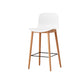 Tabouret de bar en plastique bas du style bas du style bas avec jambe en bois
