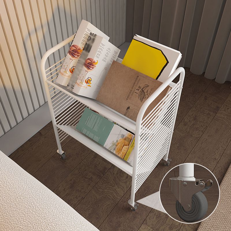 Industrial Geometric Bookcase Metal Open Back Bookcase with Wheels,21.7" H x 11.4" W Clearhalo 'Bookcases' 'furn' 'furn_bookcases' 'Furniture' 'furniture_bookcases' 'kitchen' 'kitchen_bookcases' 'Living Room Furniture' 'Office Furniture' 1200x1200_cc846019-00ab-414c-adb3-e599b9df9713