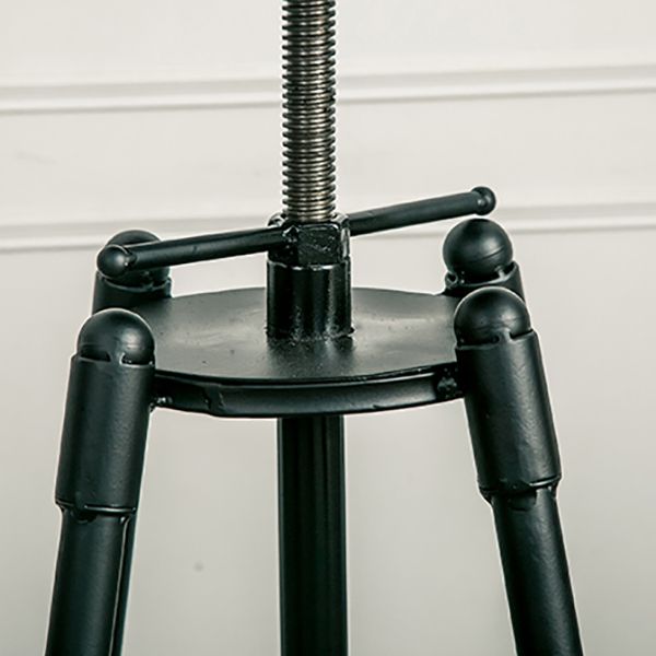 Industrial Armless Rotatable Counter Stool Iron Bar Stool with  Pedal