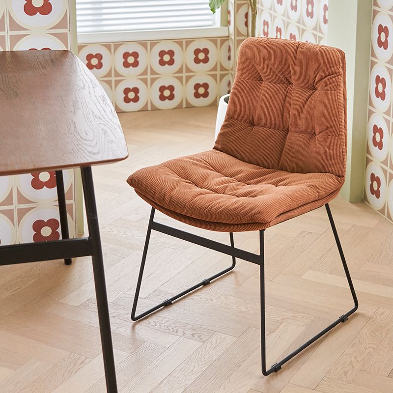 Industrial Dining Chairs Armless Chair with Metal Legs for Home
