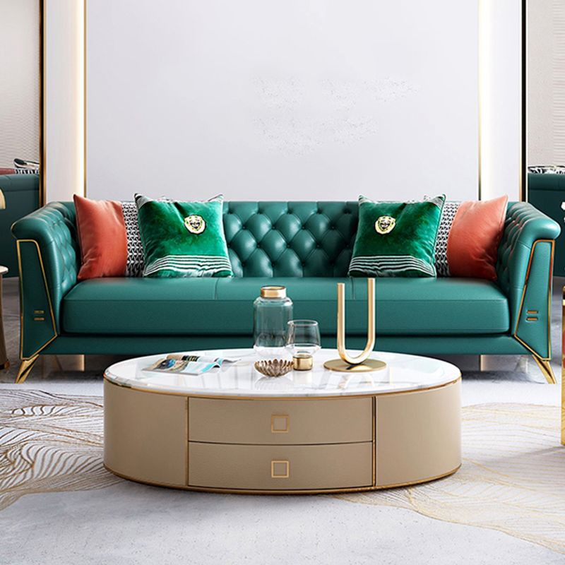 Véritain cuir en cuir en cuir outliers du haut du bras SAFA / Sectionnelles avec usure