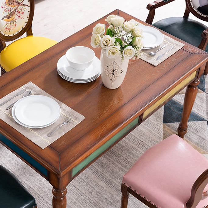 Rectangle Mid-Century Dining Site Table Rubberwood Solid Wood Dinette Table with 4-foot Clearhalo ' dining_table' 'Dining Tables & Seating' 'Dining Tables' 'furn' 'furn_dining_table' 'Furniture' 'furniture_dining_table' 'Kitchen & Dining Furniture' 'kitchen&dining_furn' 'kitchen' 'kitchen_dining_table' 1200x1200_cc84d60d-226c-4bd0-a9bd-d4119c3394d1