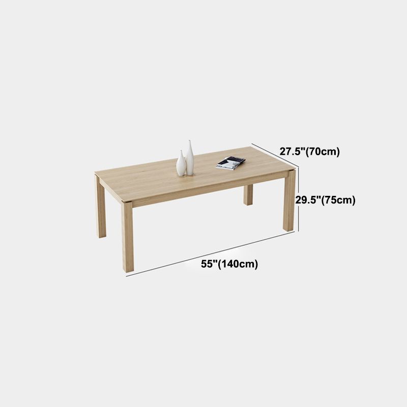 Mesa de comedor de 4 patas Mesa de comedor de madera maciza con patas de acabado natural