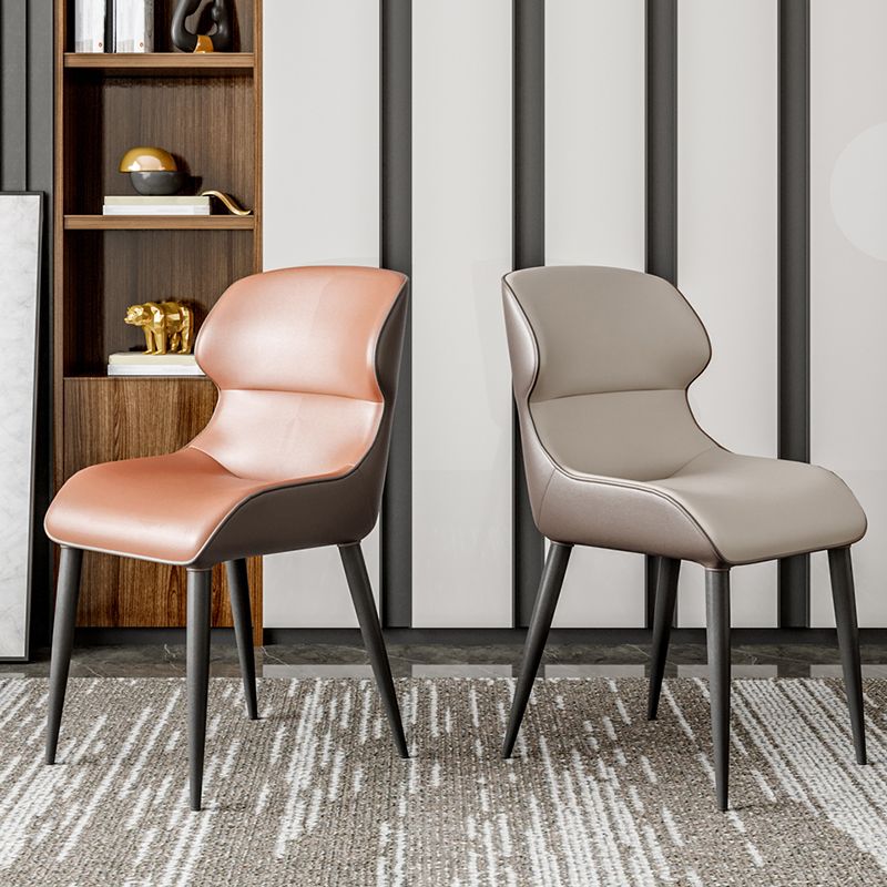 Contemporary Dining Chairs Wingback Dining Arm Side Chair with Metal Legs Clearhalo 'Dining Chairs' 'Dining Tables & Seating' 'dining_chair' 'furn' 'furn_dining_chair' 'Furniture' 'Kitchen & Dining Furniture' 1200x1200_cc863535-7934-4534-8cff-9b00afefcd6b