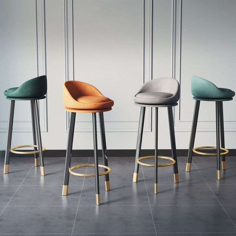 Scandinavian Swivel Upholstered Counter Height Stool Matte Finish Restaurant Barstool Clearhalo 'Bar Furniture' 'Bar Stools' 'bar_stools' 'furn' 'furn_bar_stools' 'Furniture' 'furniture_bar_stools' 'Kitchen & Dining Furniture' 1200x1200_cc8666d7-6530-4904-99e2-95d28229b5ed