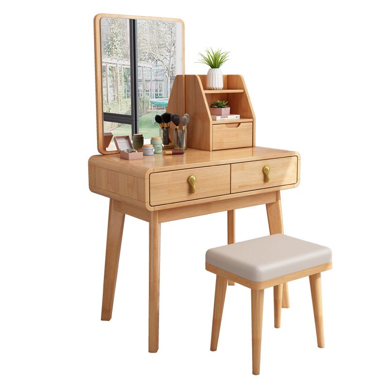 Scandinavian Make-up Vanity with 3 Storage Drawers 15.74" Wide Solid Wood Dresser Clearhalo 'Bedroom Furniture' 'furn' 'furn_makeup_vanities' 'Furniture' 'Makeup Vanities' 'makeup_vanities' 1200x1200_cc86f8f6-36d8-4b85-aef6-4e83ad7e66f9