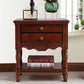 Rubber Wood Bedside Cabinet Traditional Nightstand for Living Room , 23"W X 25" H