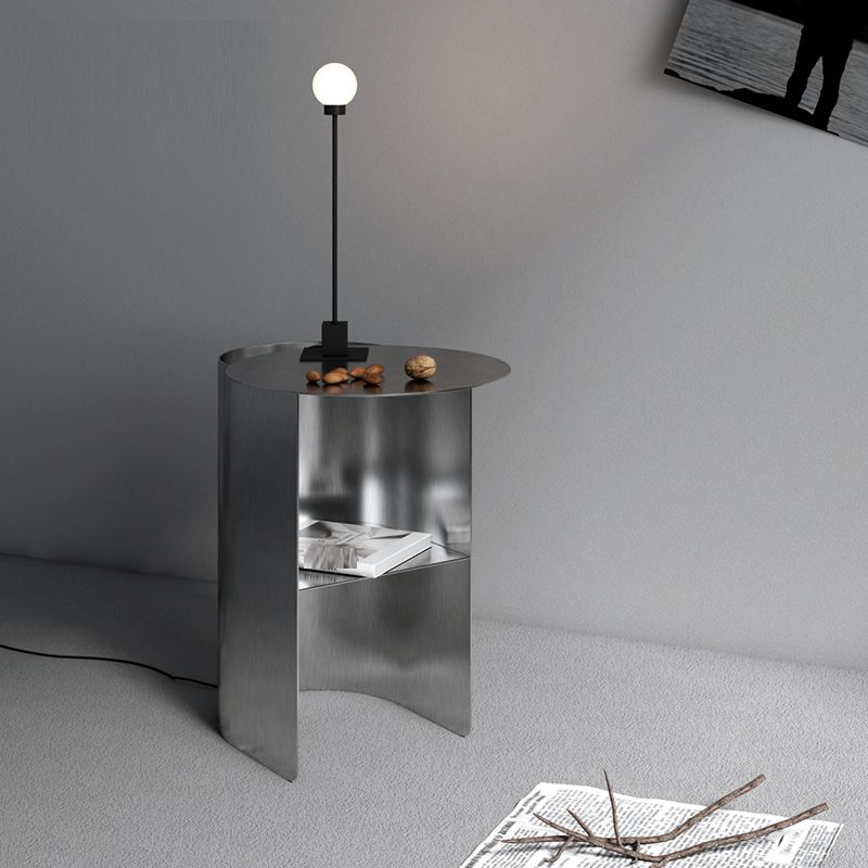 1 Shelf Industrial Night Table Metal Nightstand Open Storage ,20" Tall Clearhalo 'Bedroom Furniture' 'furn' 'furn_night_stand' 'Furniture' 'night_stand' 'Nightstands' 1200x1200_cc87a7b1-b235-494e-a0f3-6a93d035c252