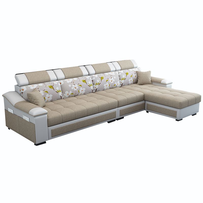 106.3"D x 57"W x 35.43"H Sloped Arm Sectionals, Modern High Back Sofa with Storage Clearhalo 'furn' 'furn_sectionals' 'Furniture' 'furniture_sectionals' 'kitchen' 'kitchen_sectionals' 'Living Room Furniture' 'Sectionals' 1200x1200_cc8a1f7d-3b26-4fb3-a314-c92004a958cb