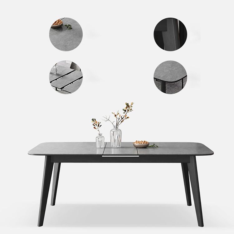 Table à manger extensible rectangulaire Table à manger en pierre moderne pour salle à manger