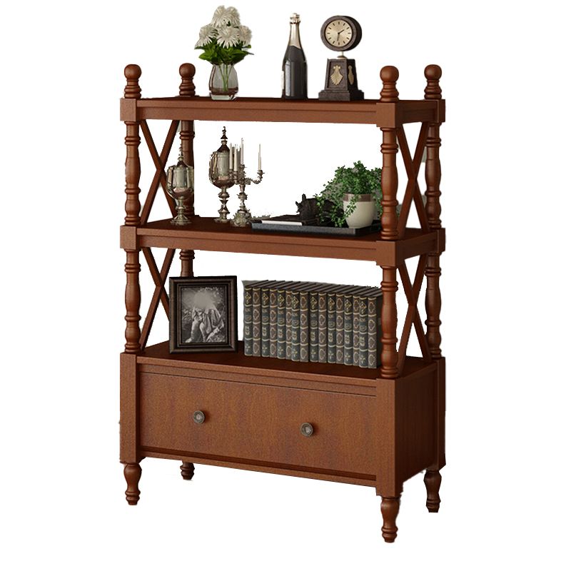 Eigentijdse houten boekenplank standaard gesloten back -boekenkast met 1 lade