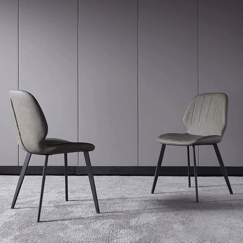 Chaise latéral de salle à manger industrielle chaise à manger en cuir pu