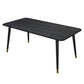 Black Rectangle Dining Table Set 1/2/5/7 Pieces Stone and Metal Dinette Set Clearhalo 'Dining Room Sets' 'Dining Tables & Seating' 'dining_room_set' 'furn' 'furn_dining_room_set' 'Furniture' 'Kitchen & Dining Furniture' 1200x1200_cc8fb92f-7fe4-48f0-ad50-76ceea141289