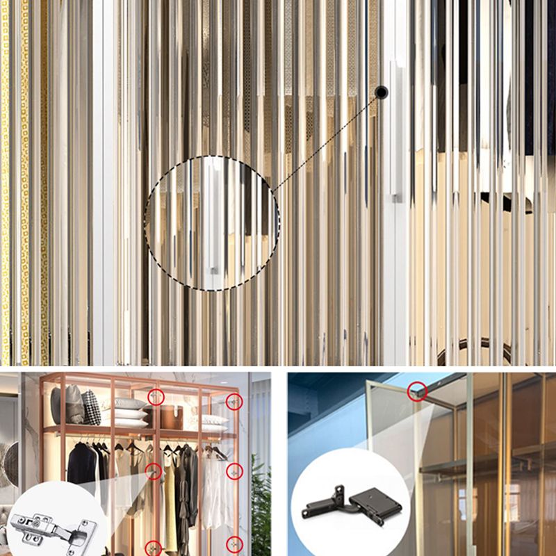 Contemporary Tempered Glass Wardrobe Armoire Freestanding Wardrobe with Shelves Clearhalo 'Armoires & Wardrobes' 'armoires_wardrobes' 'Bedroom Furniture' 'furn' 'furn_armoires_wardrobes' 'Furniture' 1200x1200_cc90c2a4-a68d-4291-b3e2-e8573d924b49