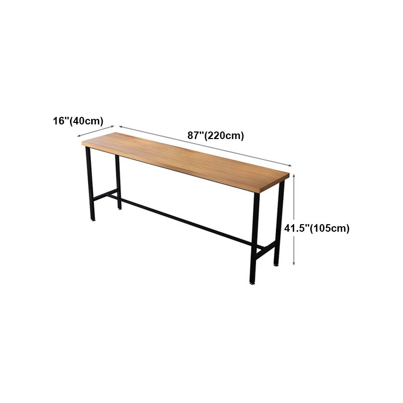 Solid Wood Bar Dining Table Industrial Bar Dining Table with Black Trestle Base Clearhalo 'Bar Furniture' 'Bar Tables' 'bar_tables' 'furn' 'furn_bar_tables' 'Furniture' 'furniture_bar_tables' 'Kitchen & Dining Furniture' 1200x1200_cc90fb43-e98a-4008-89ee-1021e504673d