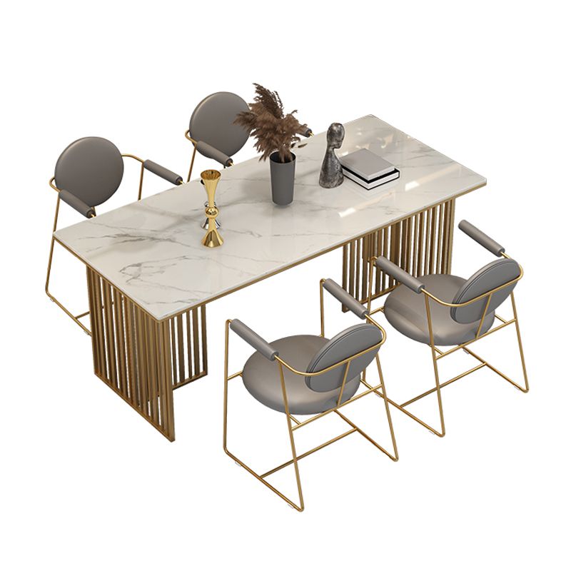 Traditional Luxury Dining Table Sintered Stone Table with Gold Frame for Home Use Clearhalo ' dining_table' 'Dining Tables & Seating' 'Dining Tables' 'furn' 'furn_dining_table' 'Furniture' 'furniture_dining_table' 'Kitchen & Dining Furniture' 'kitchen&dining_furn' 'kitchen' 'kitchen_dining_table' 1200x1200_cc919a7f-6715-4814-8cf5-d314639dbed1