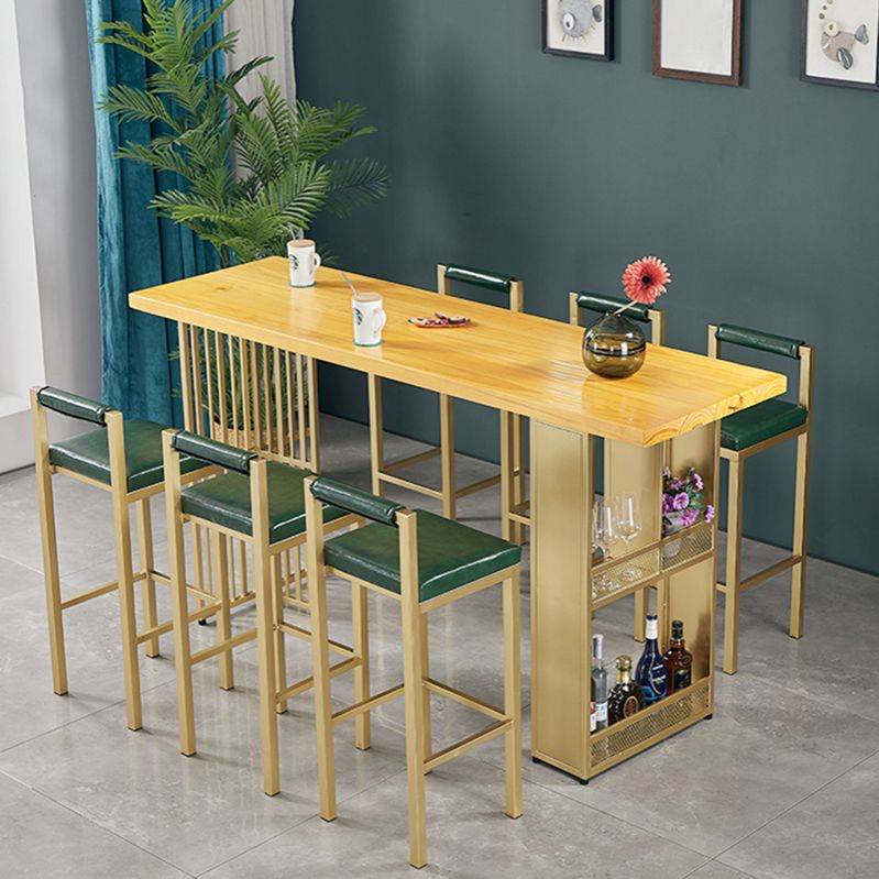 White Wood Top Counter Table Metal Base with 42 Inch Height Bar Table Clearhalo 'Bar Furniture' 'Bar Tables' 'bar_tables' 'furn' 'furn_bar_tables' 'Furniture' 'furniture_bar_tables' 'Kitchen & Dining Furniture' 'kitchen&dining_furn' 'kitchen' 1200x1200_cc91d71c-7f8d-427d-9130-0154ae39b744