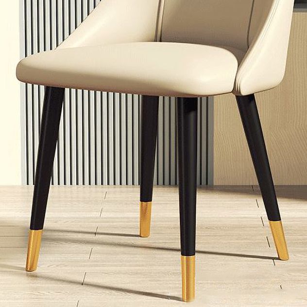 Scandinavian PU Leather Restaurant Side Chair Matte Finish Parsons Dining Chair (Set of 4) Clearhalo ' kitchen&dining_furn' 'Dining Chairs' 'Dining Tables & Seating' 'dining_chair' 'furn' 'furn_dining_chair' 'Furniture' 'furniture_dining_chair' 'Kitchen & Dining Furniture' 'kitchen' 1200x1200_cc9242c3-1900-4411-8203-39301a28058e